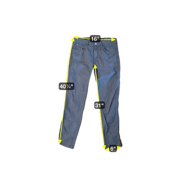 Massimo Dutti Tapered Fit Pants Men's 31x31 Navy Blue Classic Cotton Damaged - Picture 6 of 13